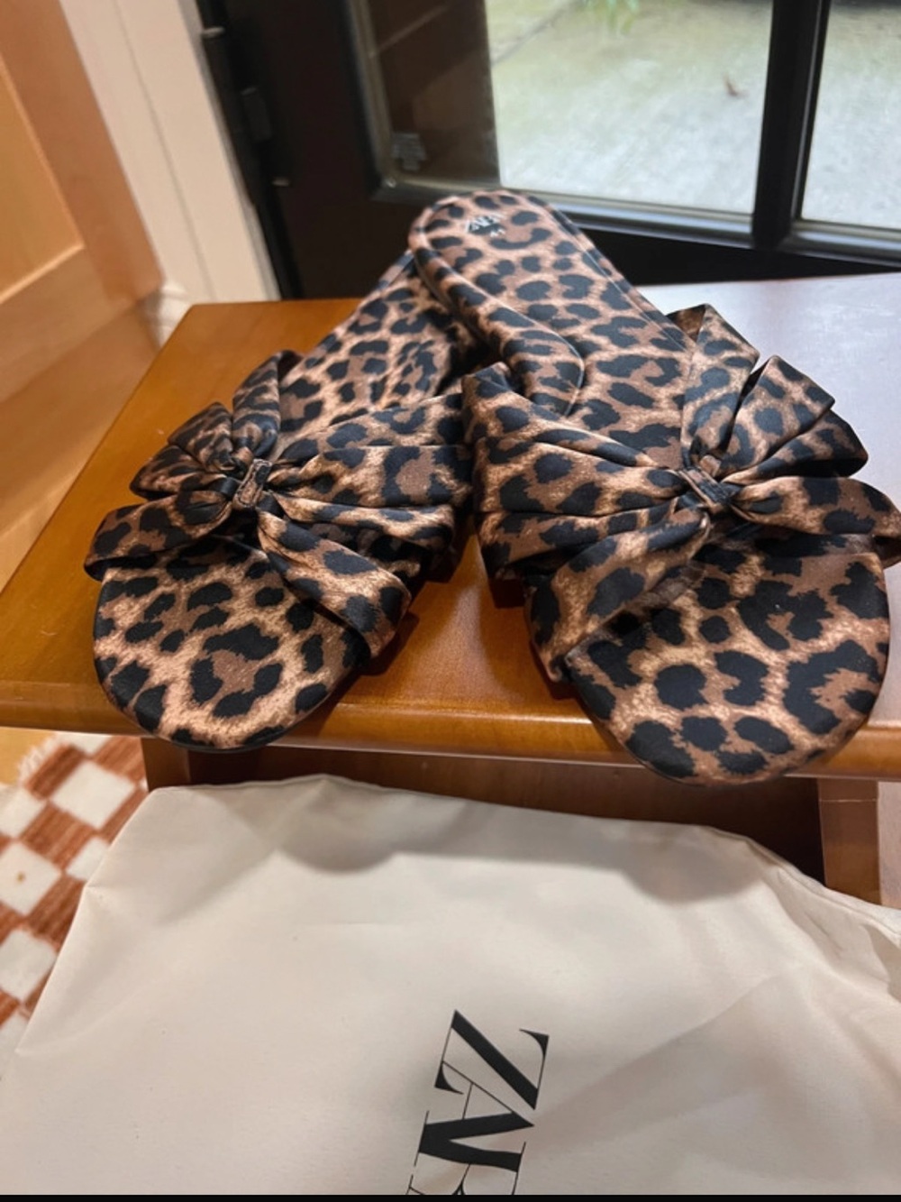 Zara Leopard-Print Slide Sandals - Brown & Black - Picture 4 of 4